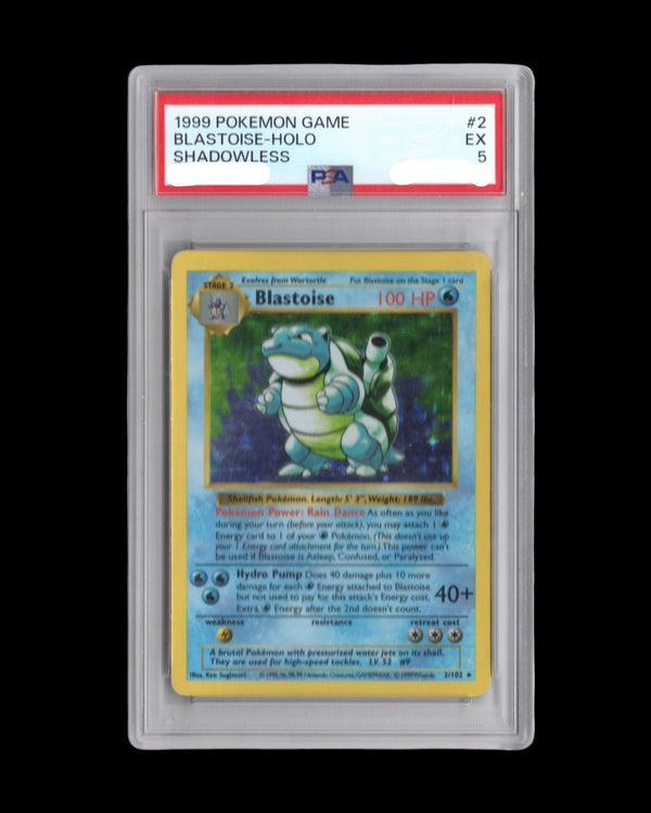 Pokémon Blastoise 2/102 Base Set Shadowless 1999 PSA 5