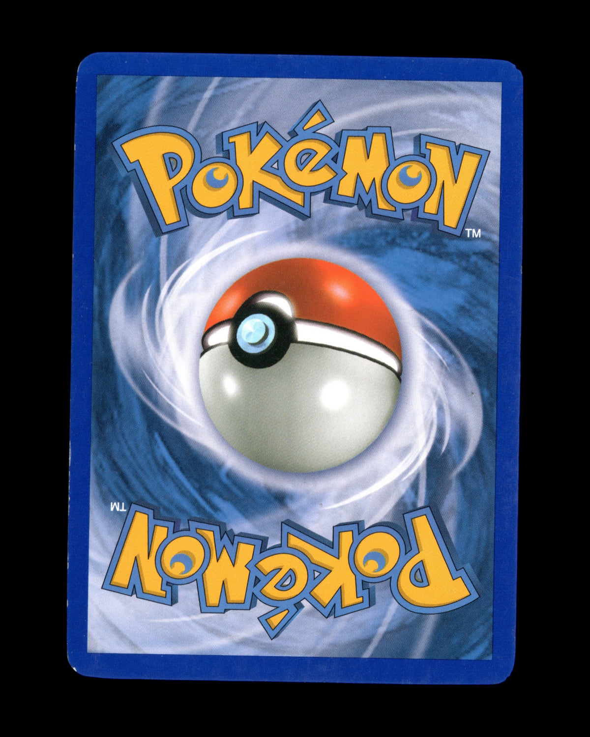 CardVault Belgium achterkant van een originele Pokémon kaart met klassiek blauw logo en Poké Ball ontwerp
