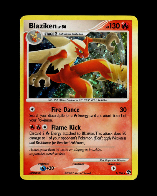 CardVault Belgium Pokémon kaart Blaziken 1/106 Holo Rare uit de Great Encounters set van 2008 in uitstekende staat