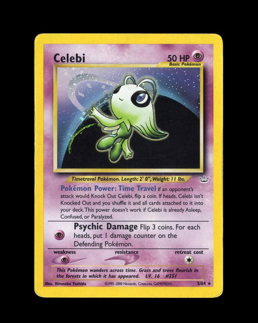 CardVault Belgium vintage Pokémon kaart Celebi 3/64 Neo Revelation holo uit 2001 in goede staat