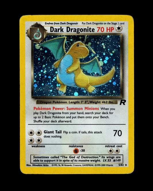 CardVault Belgium Dark Dragonite 5/82 Holo Pokémon kaart uit de Team Rocket set uit 2000 in vintage staat