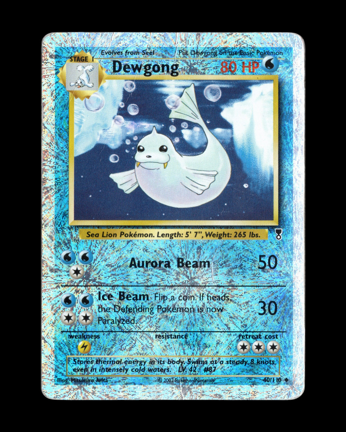 CardVault Belgium Pokémon kaart Dewgong 40/110 Legendary Collection 2002 met reverse-holo cracked ice effect