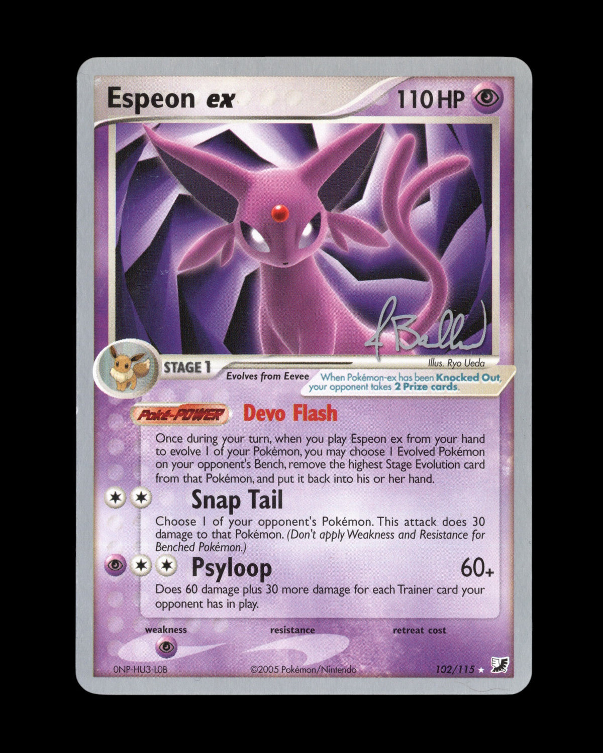 CardVault Belgium Pokémon Espeon ex 102/115 World Championships 2006 kaart in paarse uitvoering