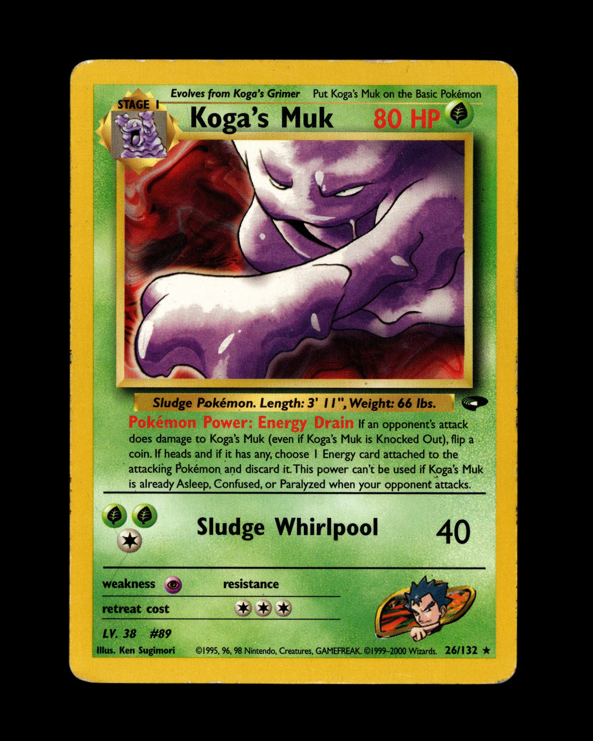 CardVault Belgium vintage Pokémon kaart Koga's Muk 26/132 uit de Gym Challenge set in goede staat