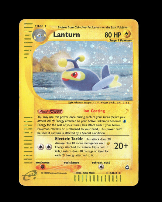 CardVault Belgium Pokémon Lanturn H15/H32 Aquapolis 2002 holo kaart met e-Reader design in uitstekende staat