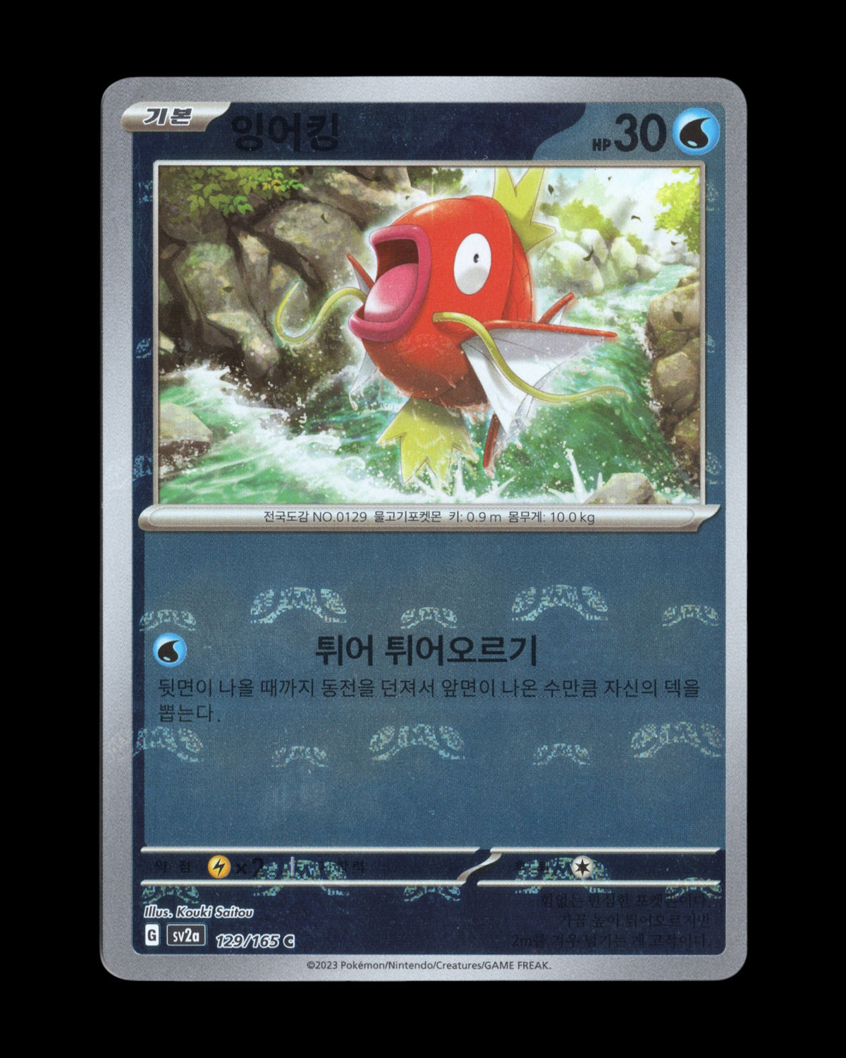 CardVault Belgium Pokémon Magikarp 129/165 Masterball holo kaart uit de 151-set in Koreaanse taal