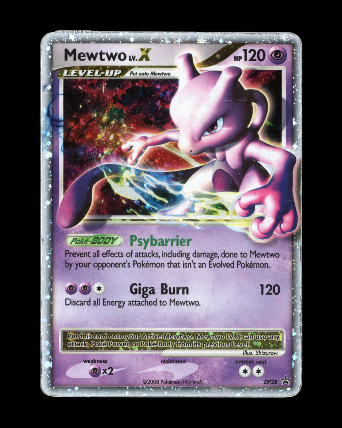 CardVault Belgium Pokémon Mewtwo Lv.X DP28 Diamond & Pearl promo kaart met glimmende holo afwerking