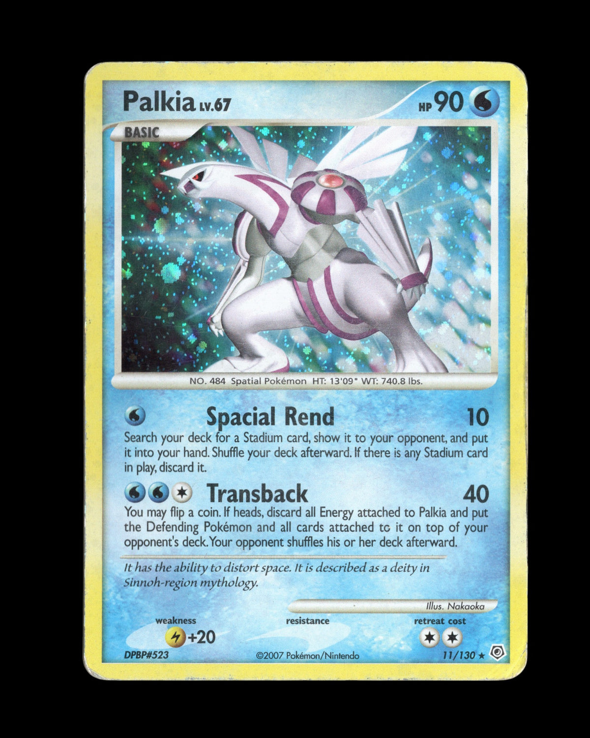 CardVault Belgium Pokémon Palkia 11/130 Holo Rare kaart uit de Diamond & Pearl set in light played conditie