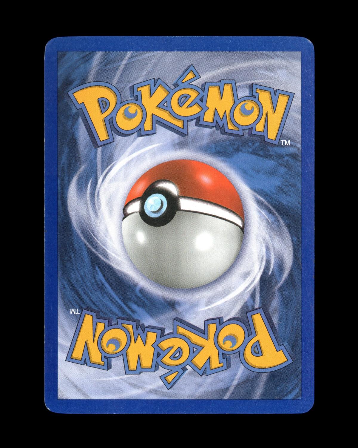 Achterkant van een originele Pokémon kaart met het klassieke blauwe logo ontwerp van CardVault Belgium