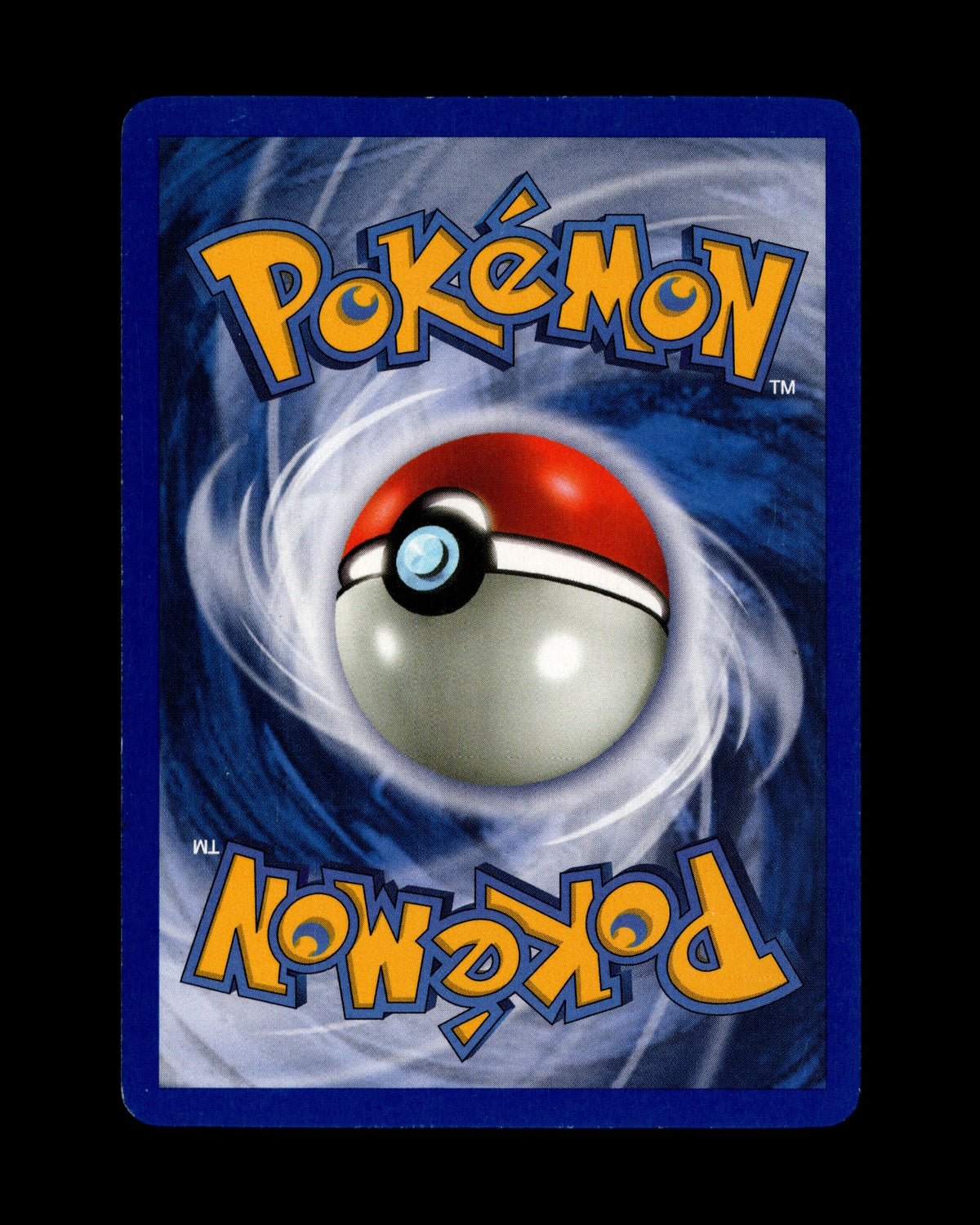 Achterkant van een originele Pokémon kaart van CardVault Belgium met het klassieke blauwe Pokémon logo ontwerp.