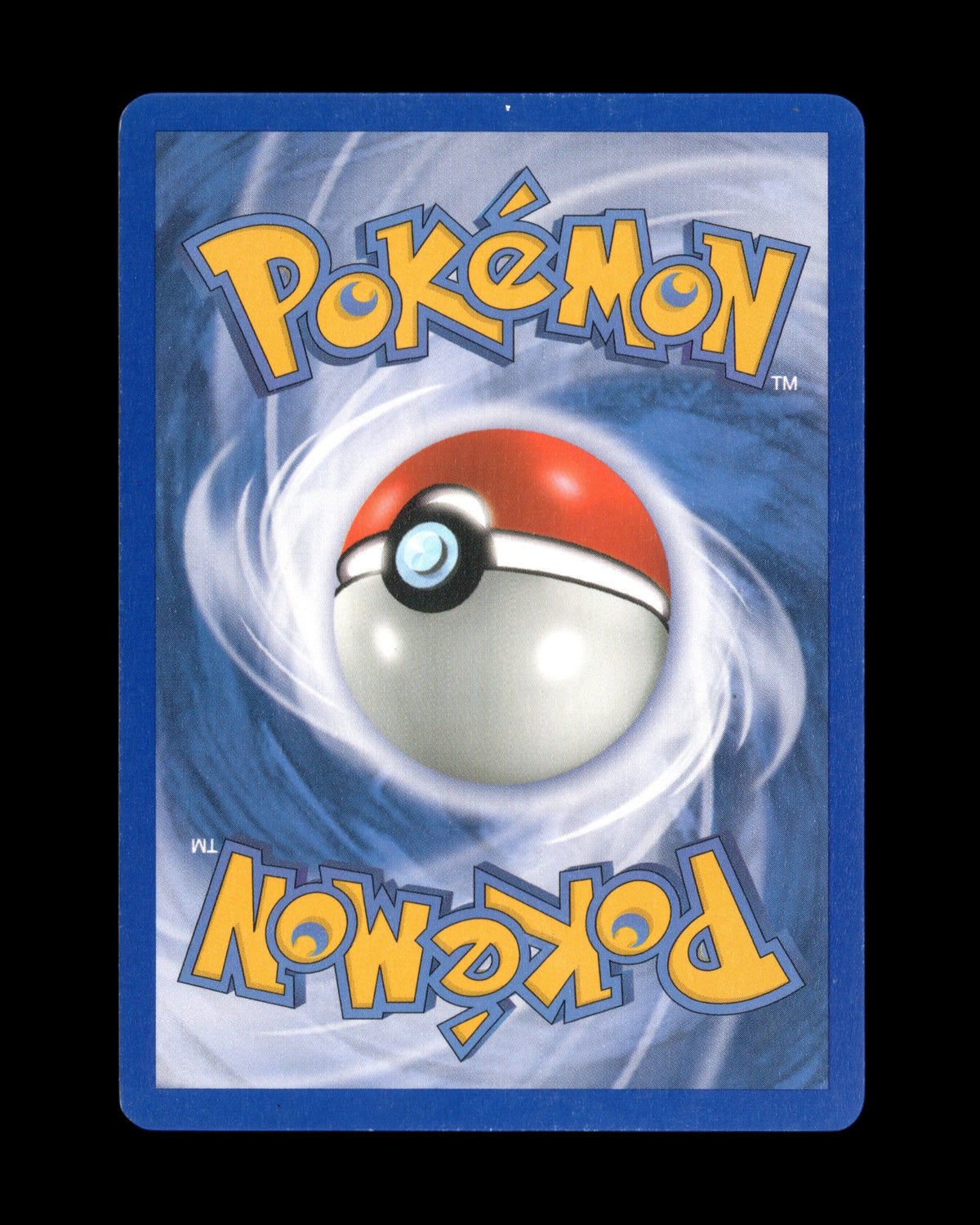 CardVault Belgium Pokémon kaart achterkant met blauwe swirl en klassiek logo in uitstekende staat