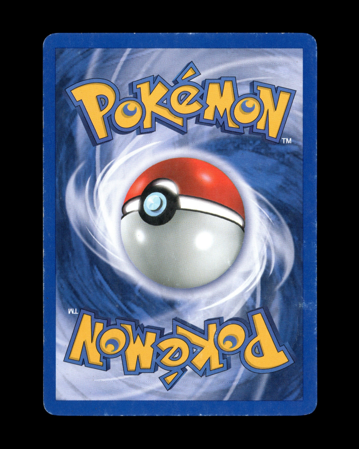 Achterkant van een vintage CardVault Belgium Pokémon Raichu 1st Edition Fossil kaart met blauw Pokémon logo design.