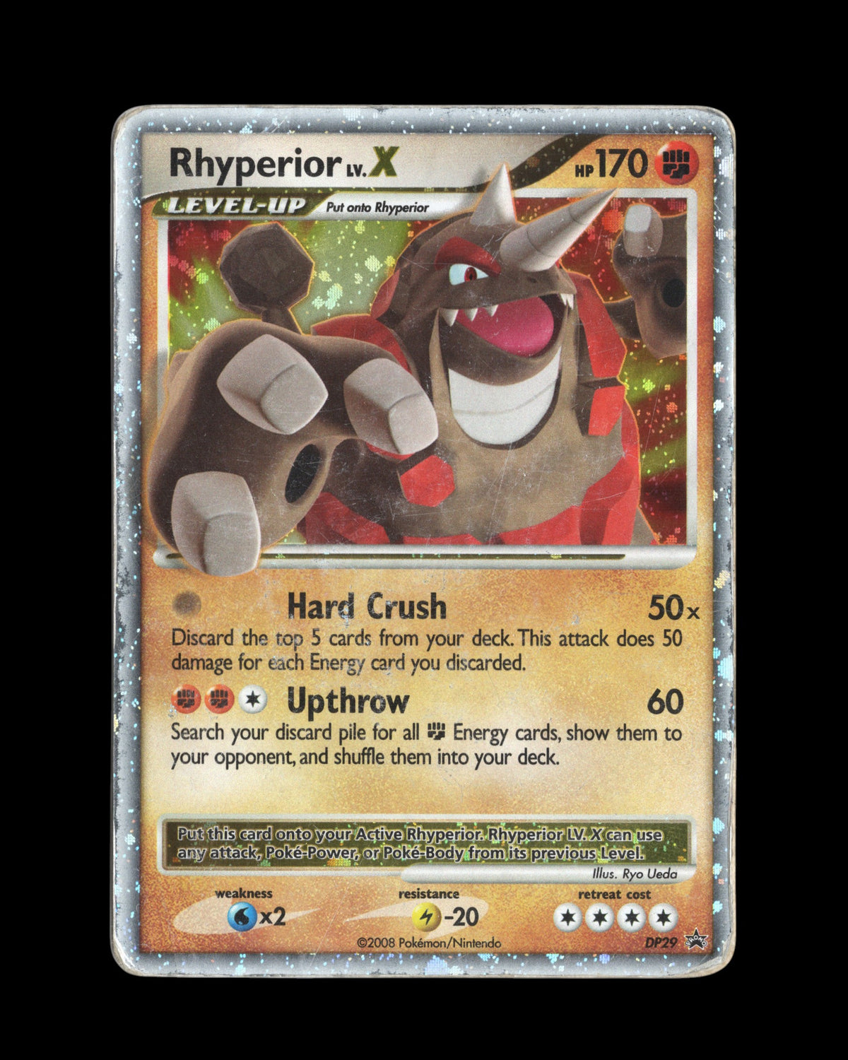 CardVault Belgium Pokémon Rhyperior Lv.X DP29 promo kaart met holo effect in light played conditie